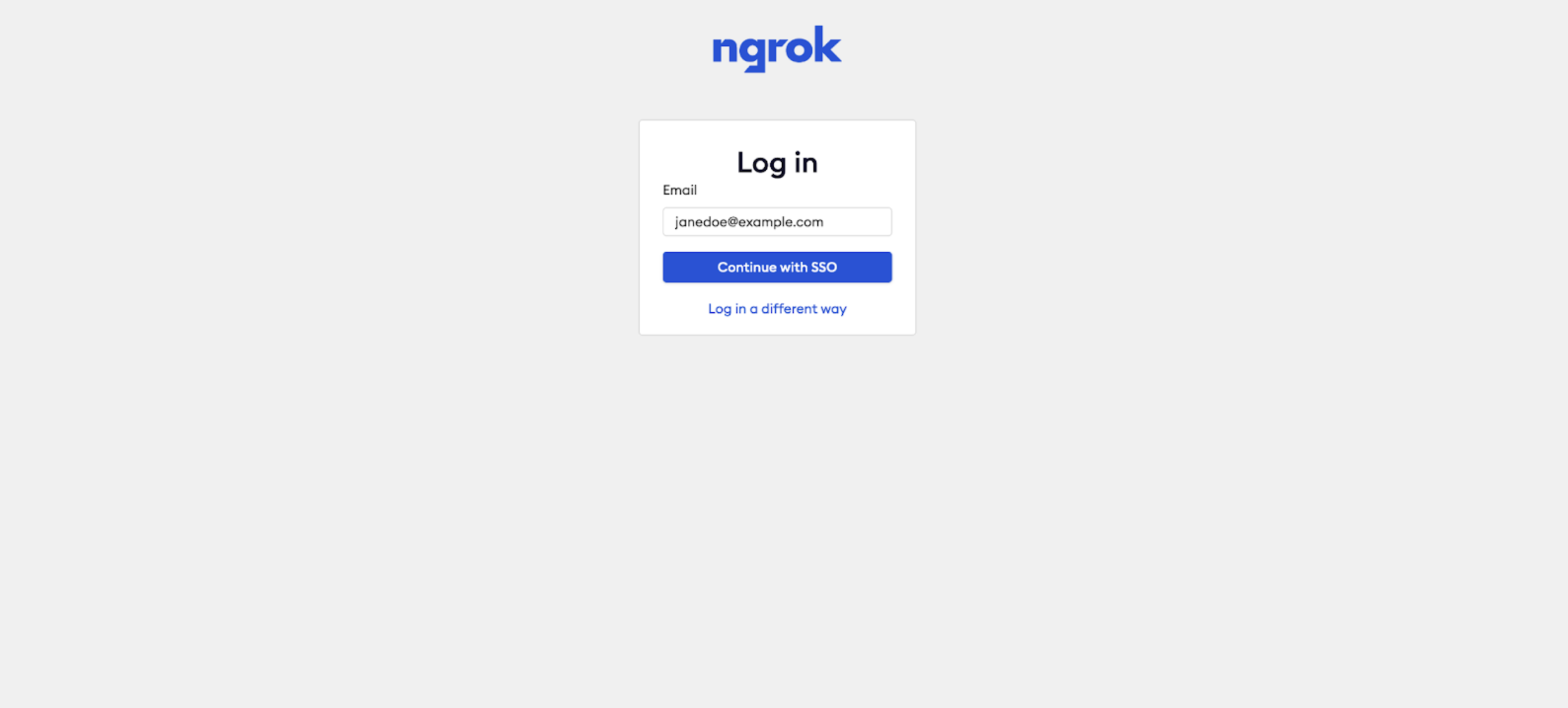 Email entry for SSO login